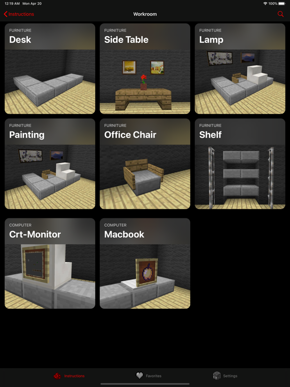 iFurniture Minecraft Designs screenshot