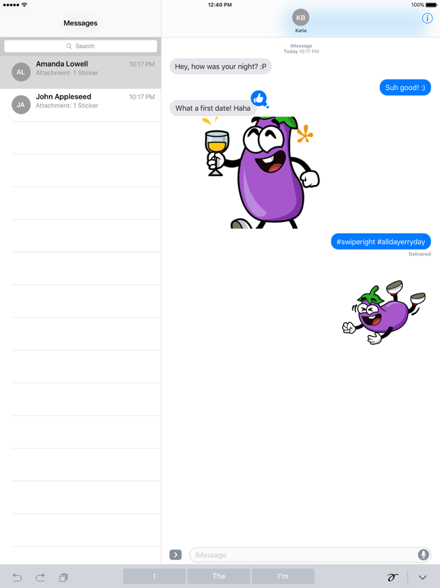 ‎Eggplant Stickers Screenshot