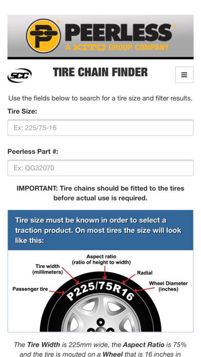 Peerless Tire Chain Finder screenshot 2