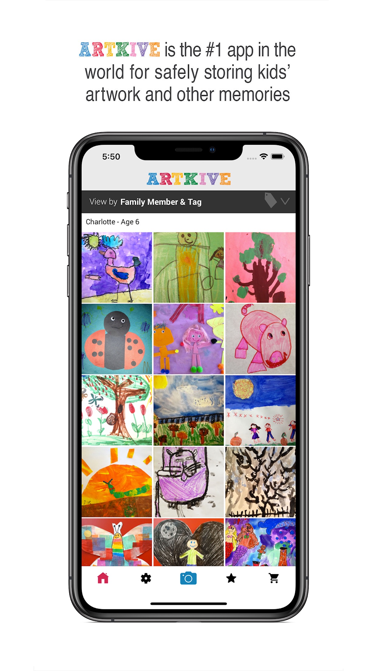 Screenshot do app Artkive - Save Kids' Art