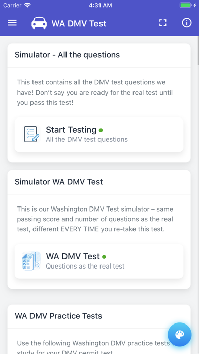 WA DMV Test screenshot 3