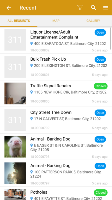 Baltimore City 311 screenshot 2