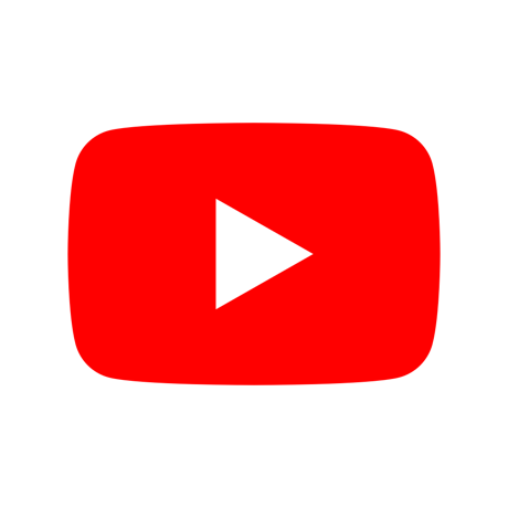 The YouTube App image with a white background and a red and white play button