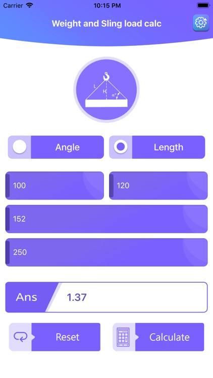 Weight and Sling load calc