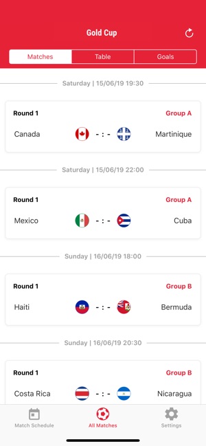 Gold Cup App 2019 Scores(圖3)-速報App