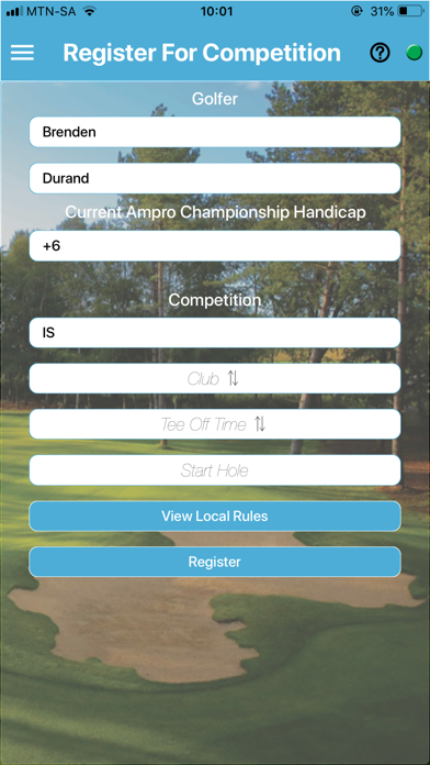 Ampro Golf Competition App screenshot 2