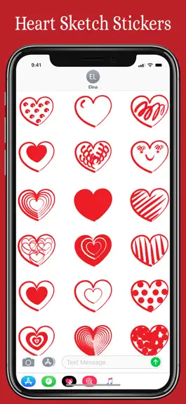 Game screenshot Heart Sketch iMessage Stickers mod apk