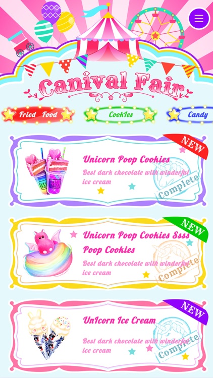 Unicorn Carnival Fair Food screenshot-4