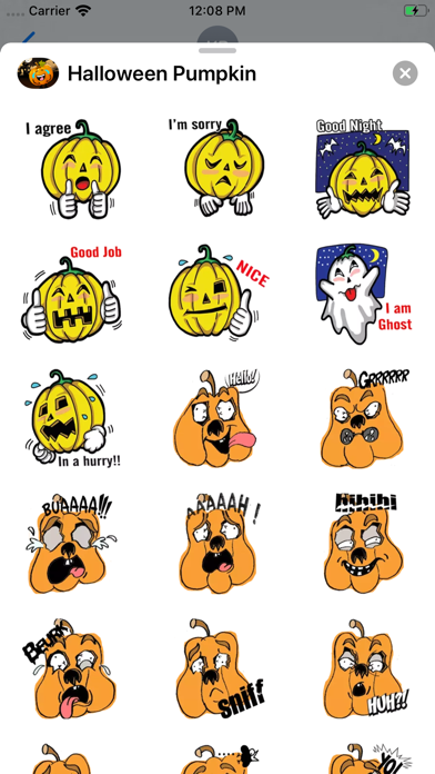 Halloween Pumpkin Cut stickers screenshot 3