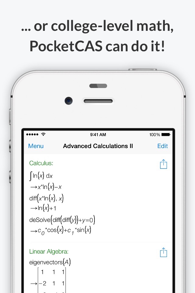 Mathematics with PocketCAS Pro screenshot 3