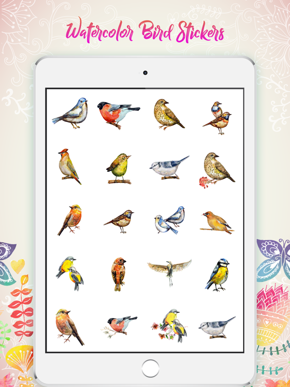 Watercolor Birds Art Stickers screenshot 2