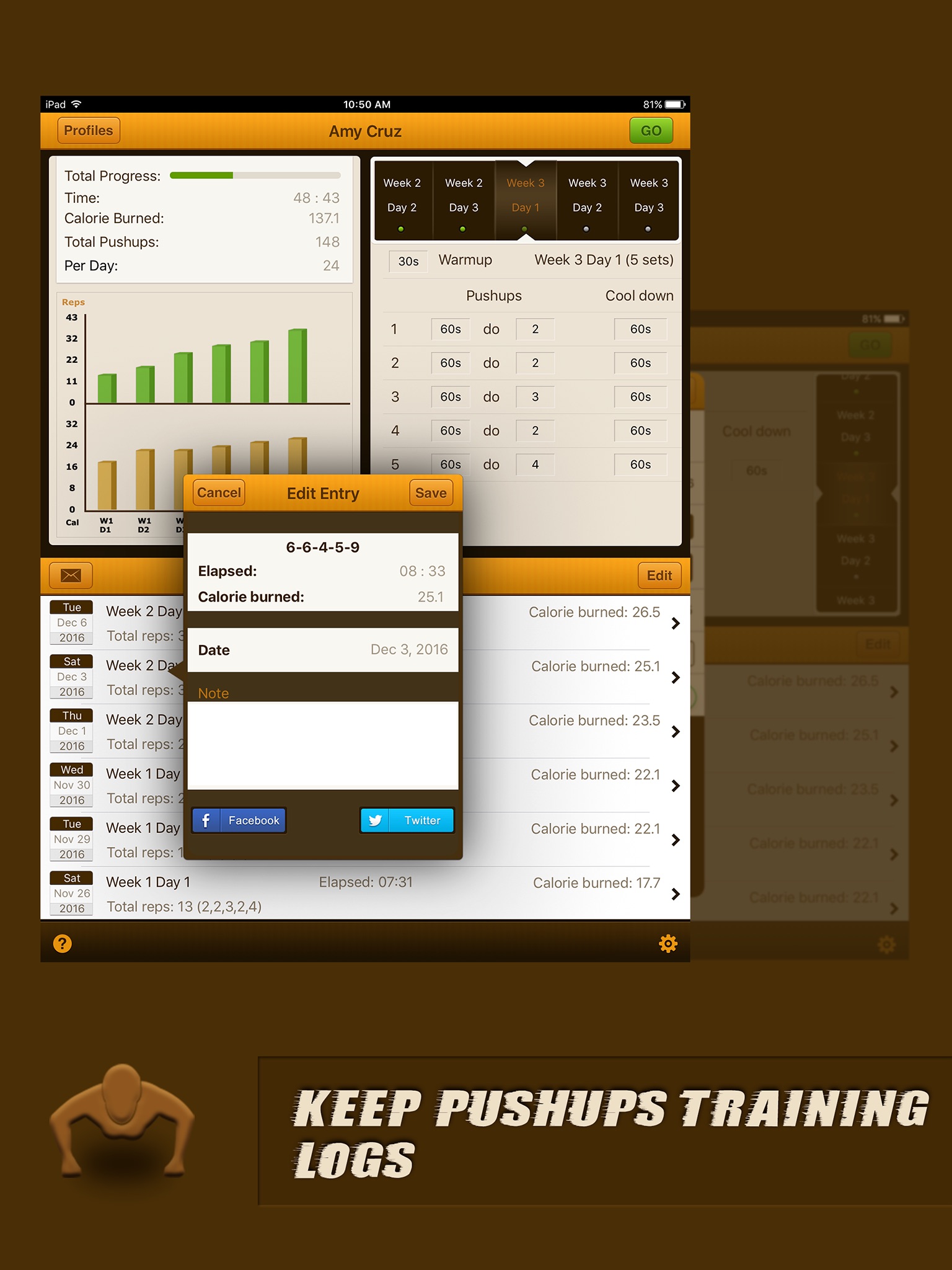 Pushups Coach Pro for iPad screenshot 4