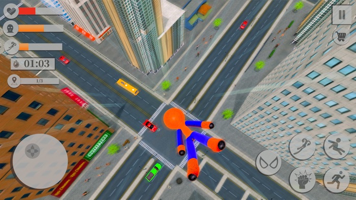 Araña Stickman Cuerda Héroe