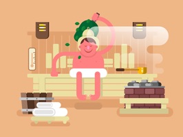 The SaunaDN is a small sticker, which are show the 50 Sauna DN sticker in cartoon