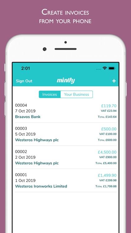 Mintly Invoice