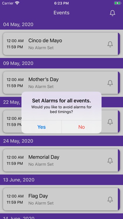 Events Reminder App