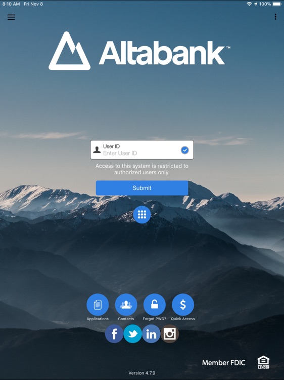 Altabank for iPad