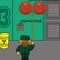 Classic Ball Buster game, split the Radioactive ball into two smaller balls by fire rope into it