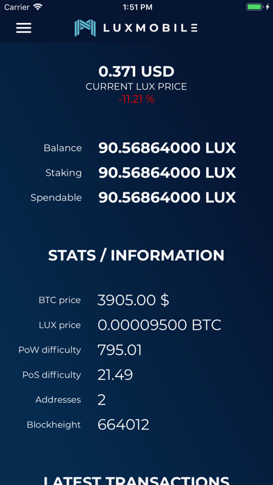 LuxMobile - Lux Mobile Wallet screenshot 2