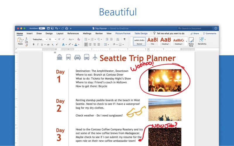 Microsoft Word review screenshots