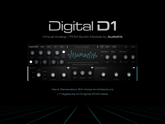 Screenshot AudioKit Digital D1 Synth + AU