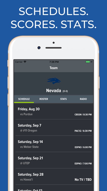 Nevada Football Schedules