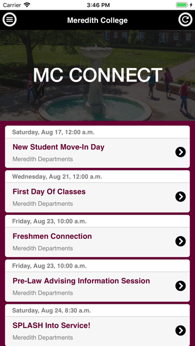MC Connect at Meredith College screenshot 2