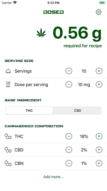 Dosed - Cannabis Cooking Calc