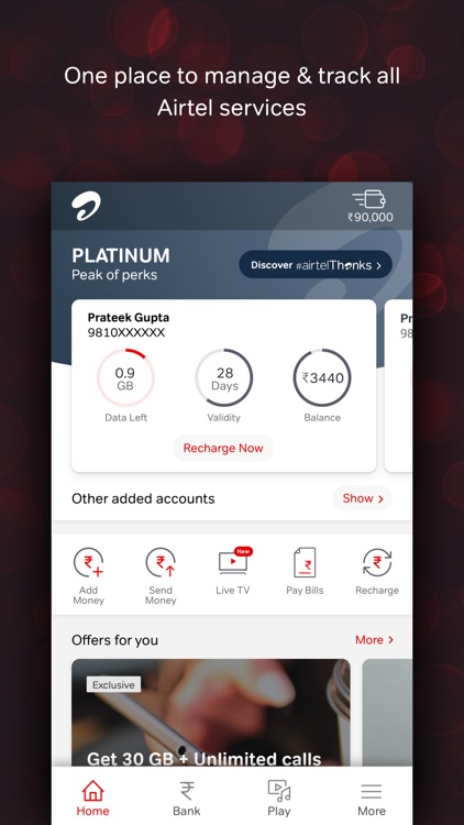 Airtel Thanks- Recharge & Bank screenshot-3