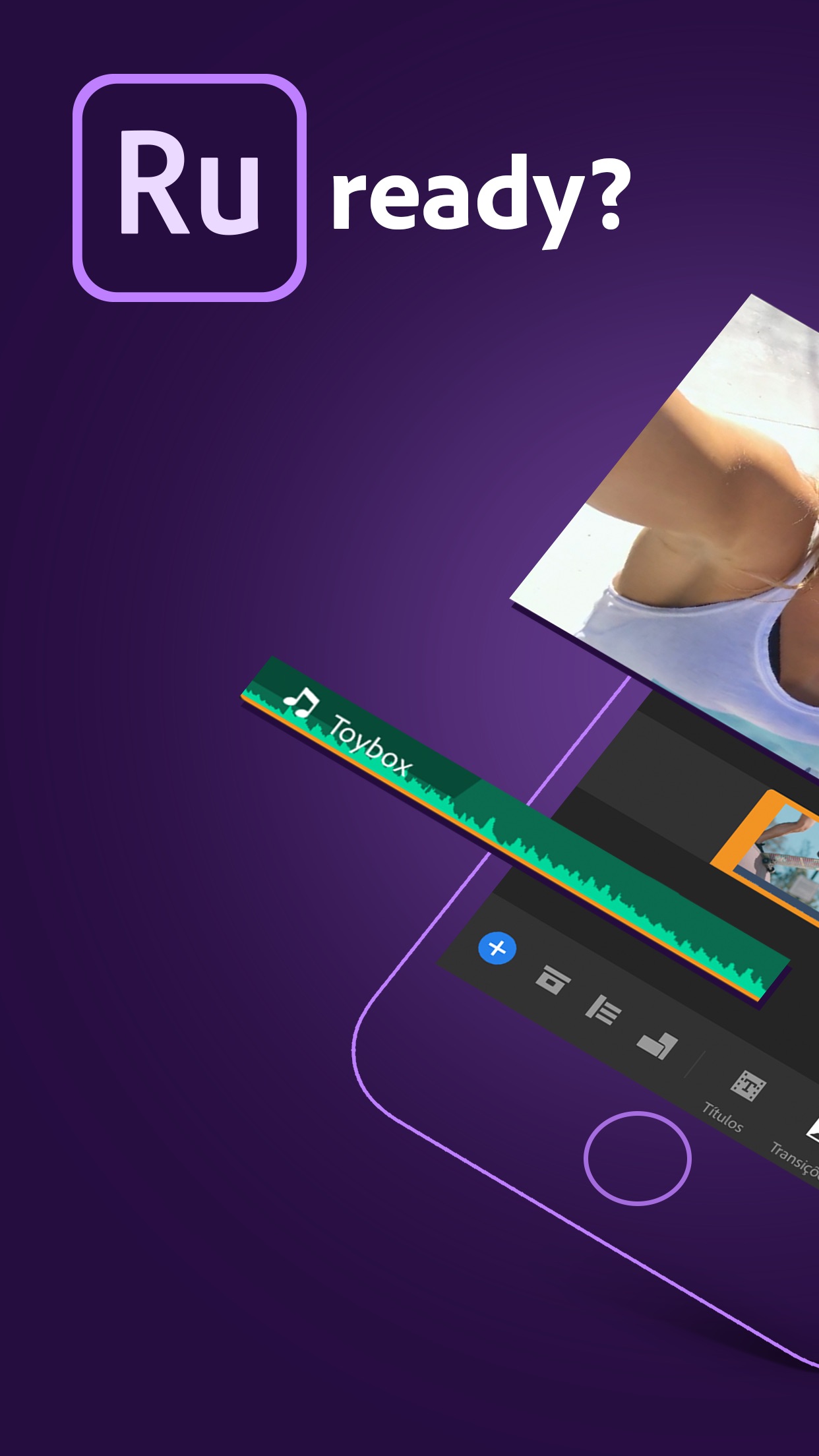 Screenshot do app Adobe Premiere Rush para Vídeo