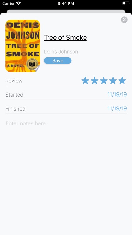 Bookend: Reading Log