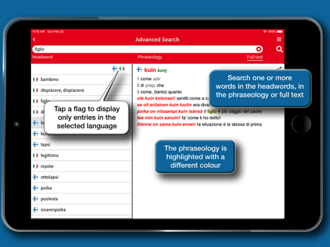 Dizionario Finlandese Hoepli screenshot 3
