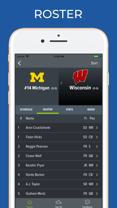 Wisconsin Football Schedules screenshot 3