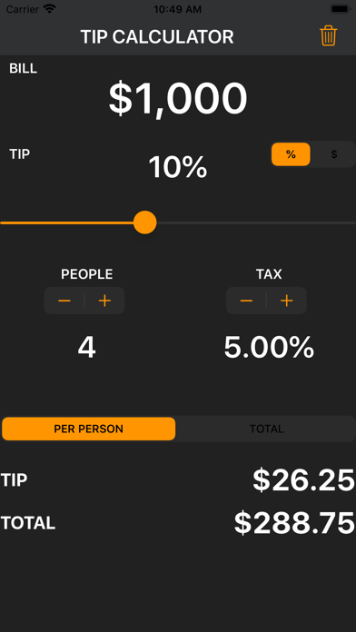 Tip Share % -Simple Calculator screenshot 3