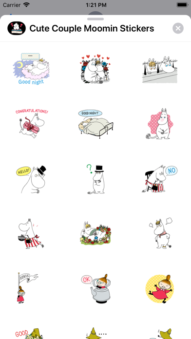 Cute Couple Moomin Stickers screenshot 2