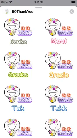 Game screenshot 50-Language Thank You Stickers apk