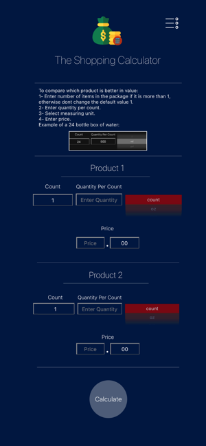 Shopping Calculator - Grocery