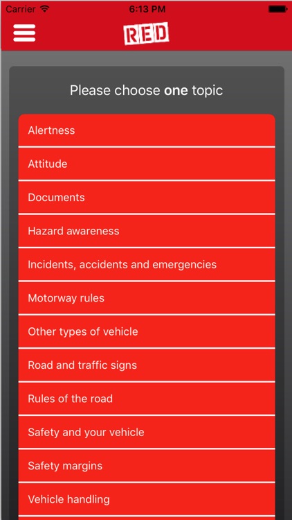 RED Theory Test