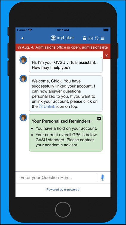 MyBlueLaker Virtual Assistant