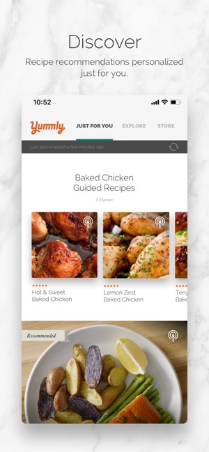 Yummly Recipes + Shopping List