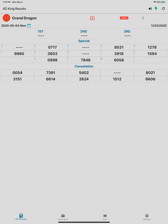 4d King Singapore Result