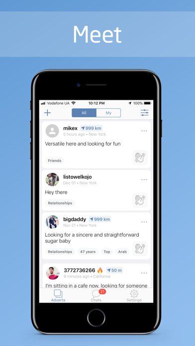 Chatly - gay chat & hookup Screenshot on iOS