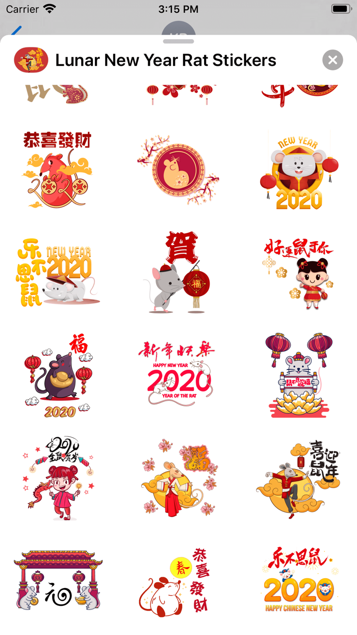 Lunar New Year Rat Stickers