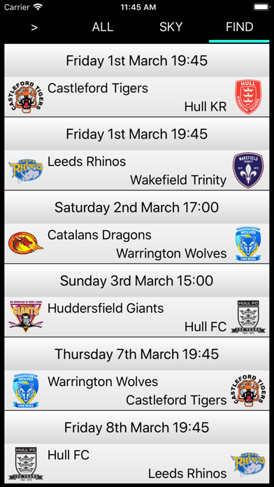 Rugby League Fixtures screenshot 3