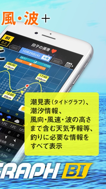 タイドグラフBI / 3,000ヶ所の釣り場に対応した潮見表