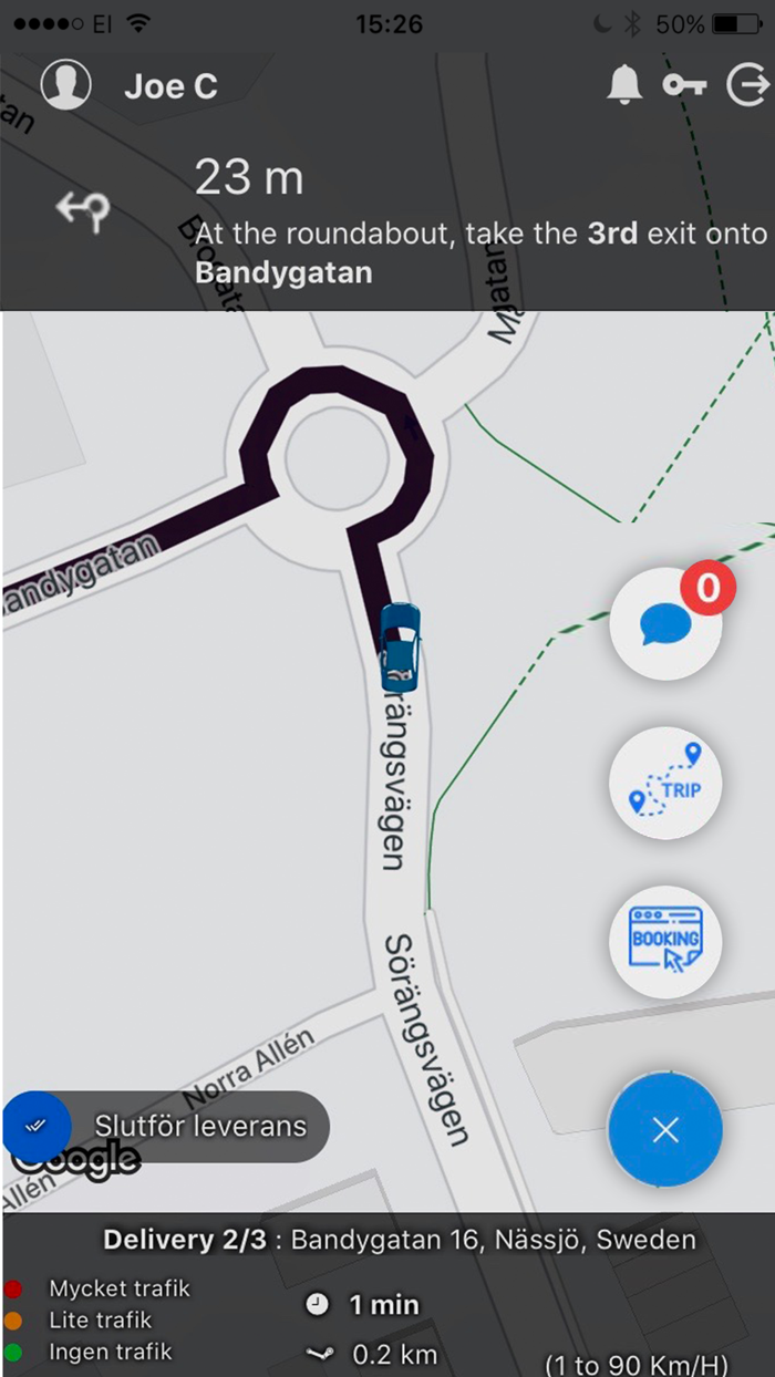 Trackivate chaufför