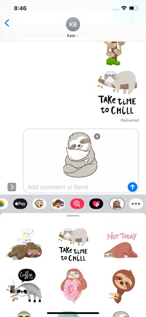 Sloth Emoticon Stickers(圖3)-速報App