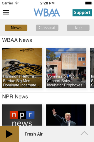 WBAA Public Radio App - náhled