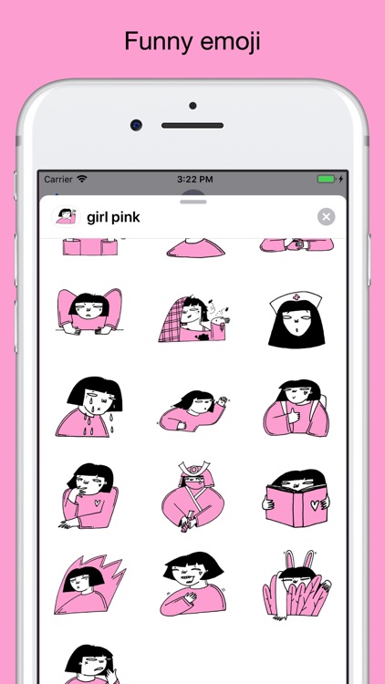 Japan girl in Pink - stickers