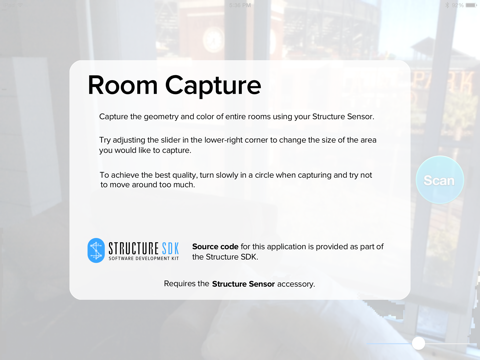 Room Capture - Structure SDK - náhled